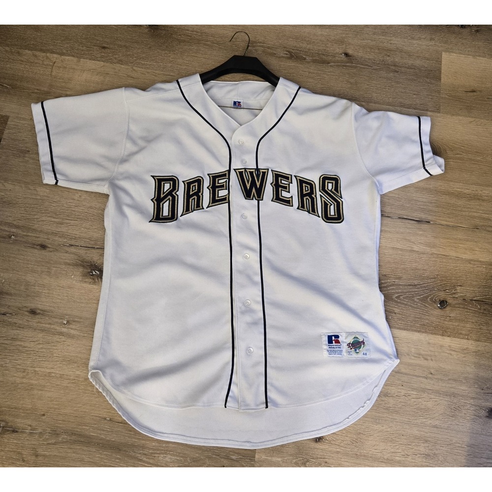 Vintage Milwaukee Brewers Authentic Russell On-Field 90's Era Home Jersey 48/XL